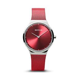 BERING Damen Uhr Quarz Movement - Classic Collection mit Edelstahl und Saphirglas 12131-XXX Armbandsuhren - Wasserdicht: 3 ATM, Rot von BERING