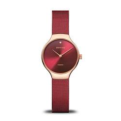 BERING Damen Uhr Quarz Movement - Classic Collection mit Edelstahl und Saphirglas 13326-XXX Armbandsuhren - Wasserdicht: 3 ATM, Rot/Roségold von BERING