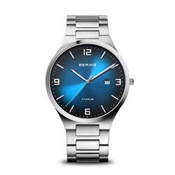 BERING Herren Uhr analog Quarz mit Titanband mit Titanelementen-Armband 15240-777 von BERING