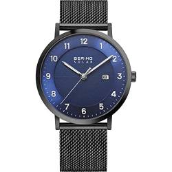 BERING Herren Uhr analog Solar mit Milanaise-Armband 15439-327 von BERING