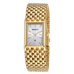 BERNY Gold Uhren Für Männer Mit Datumsfenster Japanische Quarzwerk wasserdichte Männer Armbanduhren Luxus Casual Mode Herrenuhr von BERNY