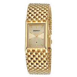 BERNY Gold Uhren Für Männer Mit Datumsfenster Japanische Quarzwerk wasserdichte Männer Armbanduhren Luxus Casual Mode Herrenuhr von BERNY