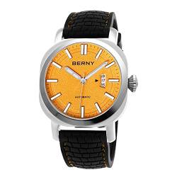 BERNY Herren Japanische Automatik Mechanische Armbanduhr Selbstaufziehende Uhren 10ATM Wasserdicht Saphirglas Kratzfest HV800 Härte Gehäuse Super Leuchtend mit Datum (Keine Batterie erforderlich), von BERNY