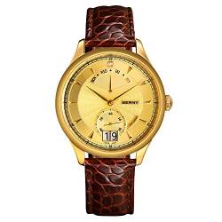 BERNY Top Luxury Real 18K Gold Herrenuhr Schweizer Quarzuhr von BERNY