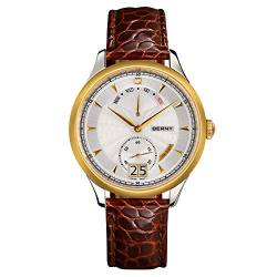 BERNY Top Luxury Real 18K Gold Herrenuhr Schweizer Quarzuhr von BERNY