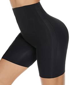 BESDEL Damen Figurenformend Miederpant Miederhose Mit Bein Shapewear Hohe Taille Body Shaper Bauch-Weg-Effekt Stark Formt Sofort Schwarz L von BESDEL