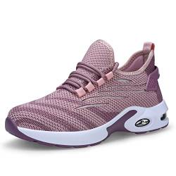 BESKEE Sicherheitsschuhe Herren Damen Leicht Arbeitsschuhe Schutzschuhe Stahlkappenschuhe mit Luftkissen Pink 38 EU von BESKEE