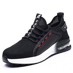 BESKEE Sicherheitsschuhe Herren Sportlich Leicht Arbeitsschuhe Damen Atmungsaktiv Stahlkappe Sneaker Grau 40 EU von BESKEE