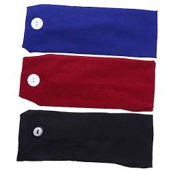 BESPORTBLE Bandana 3 Stück Dehnbare Haargummis Elastisches Stirnband Boho-Stirnbänder Haargummis Für Frauen Arzthut Knopf-Stirnbänder Buntes Stirnband Sport-Kopfwickel Lauf-Haarband von BESPORTBLE