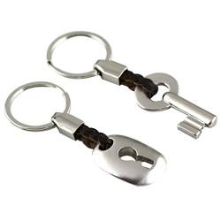 BESPORTBLE Kreatives Personalisiertes Lederpaar Schlüsselanhänger Schlüsselanhänger Schlüsselschloss Geschenk von BESPORTBLE