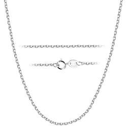 BESTEEL 1.5 MM Sterling Silber Halskette für Männer Frauen Lange Kette Halskette Fein Lange Dünne geeignet für anhänger, 56 cm von BESTEEL