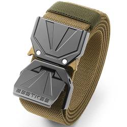 BESTKEE Taktischer Gürtel - 3,8cm Arbeitsgürtel Herren, Schnellverschluss Metallschnalle, Gürtel Herren Geeignet für Outdoor, Militär, Sport, Wandern von BESTKEE