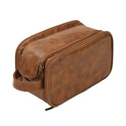 BESTORI Kulturbeutel für Herren Große Kosmetiktasche Reise Make-up Taschen Organizer Wasserabweisendes für Reisen Leichte Rasiertasche Passend für vollwertige Toilettenartikel Braun von BESTORI