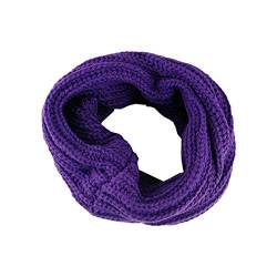 BESTOYARD Frauen Winter Warme Unendlichkeit Ein Kreis Stricken Wollmischung Kutte Loop Schal Schal Dicke Halstuch (Lila) von BESTOYARD