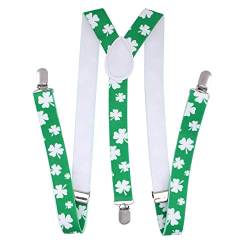 BESTOYARD Hosenträger verstellbar Clip-on Hosenträger Shamrock elastische Y-Form Hosenträger Unisex (Grün) von BESTOYARD