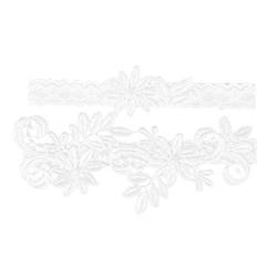 BESTOYARD Strumpfband Vintage Spitze Elastische Weiche Braut Brautjungfer Elegant Hochzeit Zubehör 2 Stück (Weiß) von BESTOYARD