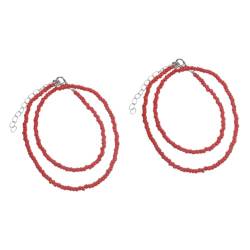 BESTYASH 1Stk Halskette Schmuck winzig Halsband für für Frauen Halsbandkette eine Halskette Halsketten Damenhalskette Frauen Halskette Perlen Schlüsselbeinkette Fräulein rot von BESTYASH