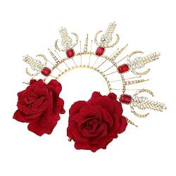 BESTYASH Halo-Stirnband Unserer Lieben Frau Mädchenkleidung mexikanische Kopfbedeckung mädchen stirnbänder Tiara Cosplay-Stirnband Party-Haarband Blumen schmücken Rosen von BESTYASH