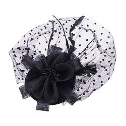 BESTYASH Mesh-Schleier-Haarband geschenke für valentinstag valentinsgeschenk Tiara schwarzer Haarreif Frauen-Hochzeitshut-Haarspange Toast-Kleidung Kopfbedeckung Zylinder Braut von BESTYASH