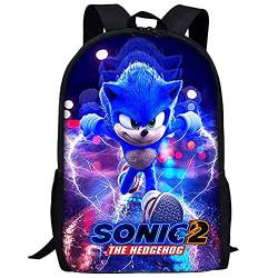 BESTZY Sonic Rucksäcke, Sonic Hedgehog Kinderrucksäcke Sonic Büchertasche 3D Hedgehog Cartoon Tasche Modeaccessoire Rucksack Anime Schultaschen Backpack für Kinder, Jungen, Mädchen, Teenager von BESTZY