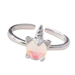 BESTonZON Silberringe 1 Stk Einhorn-Ring fantasy ring party zubehör gifts for Party-Accessoire einhornparty Niedlicher Ring Ringe Silberring schöner Ring Cartoon-Ring Mädchen Geschenk Damen von BESTonZON