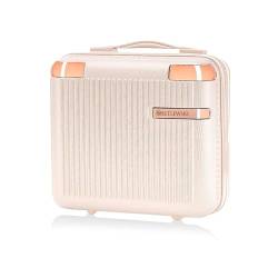 BETLEWSKI - Kosmetikkoffer Hartschale - Handgepäck Kleiner Koffer aus robustem ABS-Kunststoff mit Zwei Separate Fächer - 30 cm x 29 cm x 16 cm - Beige von BETLEWSKI