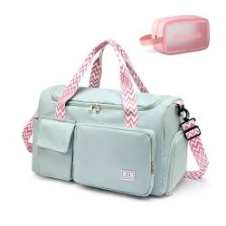 Kleine Sporttasche für Damen, Reisetasche, Handgepäck, Wochenendtasche mit Schuhfach, 34#Grün, Turnbeutel und Kulturbeutel von BEULPTN