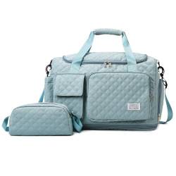 Kleine Sporttasche für Damen, Reisetasche mit Schuhfach, B1#Lake Blue, Weekender Tasche&Kulturbeutel von BEULPTN