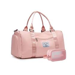 Kleiner Turnbeutel für Damen, wasserdichte Reisetasche mit Schuhfach und Nassfach, C4#Pink von BEULPTN