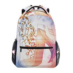 Aquarell Musik Druck Studentenrucksack Kinderrucksack Büchertasche Schülerrucksack mit Laptop Rucksäcke für die Reise Teen Mädchen Jungs von BEUSS