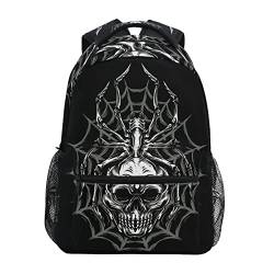 Totenkopf Spinnennetz Schwarz Studentenrucksack Kinderrucksack Büchertasche Schülerrucksack Laptop Rucksäcke für die Reise Teen Mädchen Jungs von BEUSS