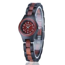 BEWELL Handgemachte Natürliche Hölzerne Uhren Für Damen Mode Uhr Analog Quarzwerk Armbanduhr Casual Stil für Frauen mit Hölzerne Armband von BEWELL