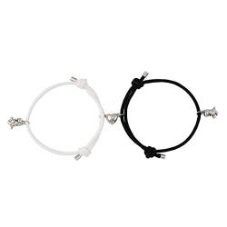 Magnetarmband für Pärchen,Geschenk für Ihn Sie Freund Freundin, 2 gegenseitig attraktive Liebe Charme Armbänder,Pärchen Armband Magnetische Gegenseitige Anziehung Seil Geflochtene Freundschaftsarmband von BEYEQCEZ