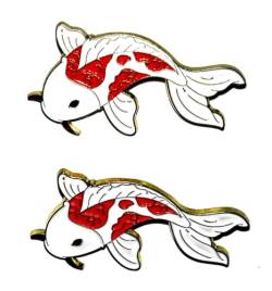 2 x Koi Fisch Brosche Koi Anstecker Japanischer Koi Anstecknadel von BEYOND