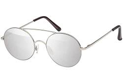 BEZLIT Herren Desginer Sonnenbrille Metallrahmen Rund Silber von BEZLIT