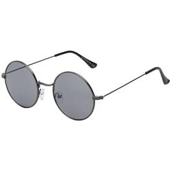 BEZLIT Herren Sonnenbrille Runde Form Grau/Schwarz-Verspiegelt von BEZLIT