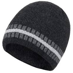 BEZLIT Herren Strick Outdoor Wintermütze Gestreift 30390 (Anthrazit-Schwarz) von BEZLIT