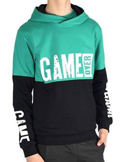 BEZLIT Jungen Kinder Hoodie Kapuzenpullover Game Over 30043 Grün 122 von BEZLIT