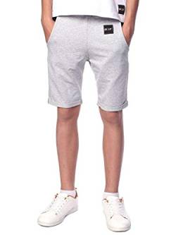 BEZLIT Kinder Jungen Shorts Kurze-Hose Bermuda Capri-Short Hosen Strech 30069 Grau-Schwarz 164 von BEZLIT