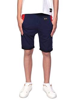 BEZLIT Kinder Jungen Shorts Kurze-Hose Bermuda Capri-Short Hosen Strech 30069 Navy-Rot 152/158 von BEZLIT