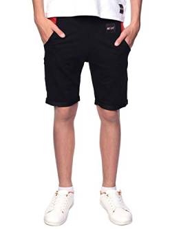 BEZLIT Kinder Jungen Shorts Kurze-Hose Bermuda Capri-Short Hosen Strech 30069 Schwarz-Rot 152/158 von BEZLIT