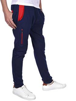 BEZLIT Kinder Jungen Sport Freizeit Stoff Jogging Sweat Hose 30143 Navy-Rot 110 von BEZLIT