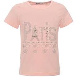 BEZLIT Mädchen Glitzer T-Shirt Kunst-Perlen Motiv Paris Shirts Sleeve 22541 Rosa 128 von BEZLIT