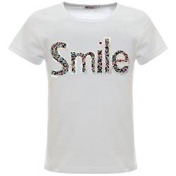 BEZLIT Mädchen Kinder Glitzer T-Shirt Oberteil Hologramm 22537 Weiß 128 von BEZLIT