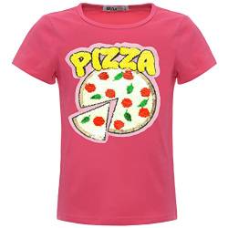 BEZLIT Mädchen Kinder Wende-Pailletten Pizza T-Shirt Outfit 22536 Pink Größe 116 von BEZLIT