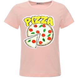 BEZLIT Mädchen Kinder Wende-Pailletten Pizza T-Shirt Outfit 22536 Rosa Größe 164 von BEZLIT