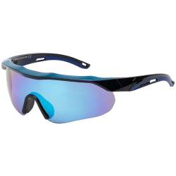BEZLIT Sport Sonnen Brillen Biker Herren Damen Verspiegelt 30581 Blau/Lila/Grün von BEZLIT