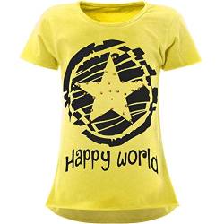 BEZLIT Stern-Print Mädchen Kinder T-Shirt Kunst-Perlen Kurzarm Shirt 22158 Gelb Größe 128 von BEZLIT