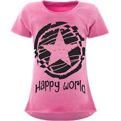 BEZLIT Stern-Print Mädchen Kinder T-Shirt Kunst-Perlen Kurzarm Shirt 22158 Pink Größe 116 von BEZLIT