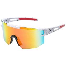 BEZLIT Unisex Sonnenbrillen Bikerbrille Sonnenbrille Damen Flieger verspiegelt Rot/Gelb/Blau-Weiß von BEZLIT
